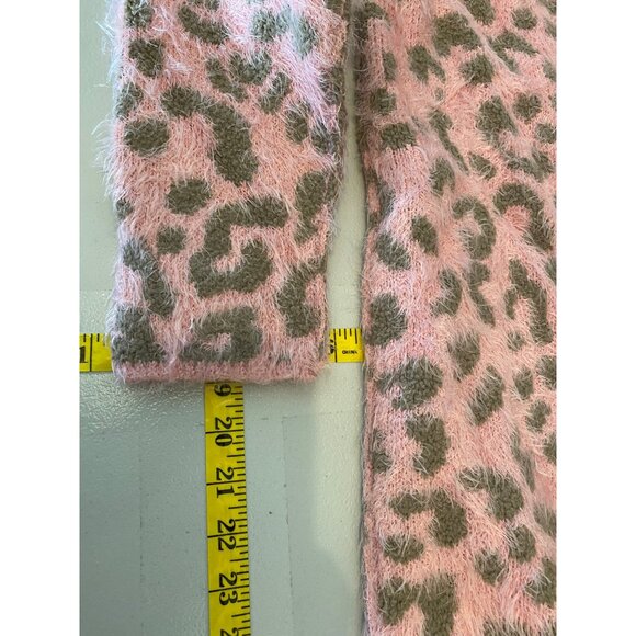 NWT 143 Story by Line up Pink & Cream Leopard Print Open-Front Cardigan Small - Picture 10 of 10